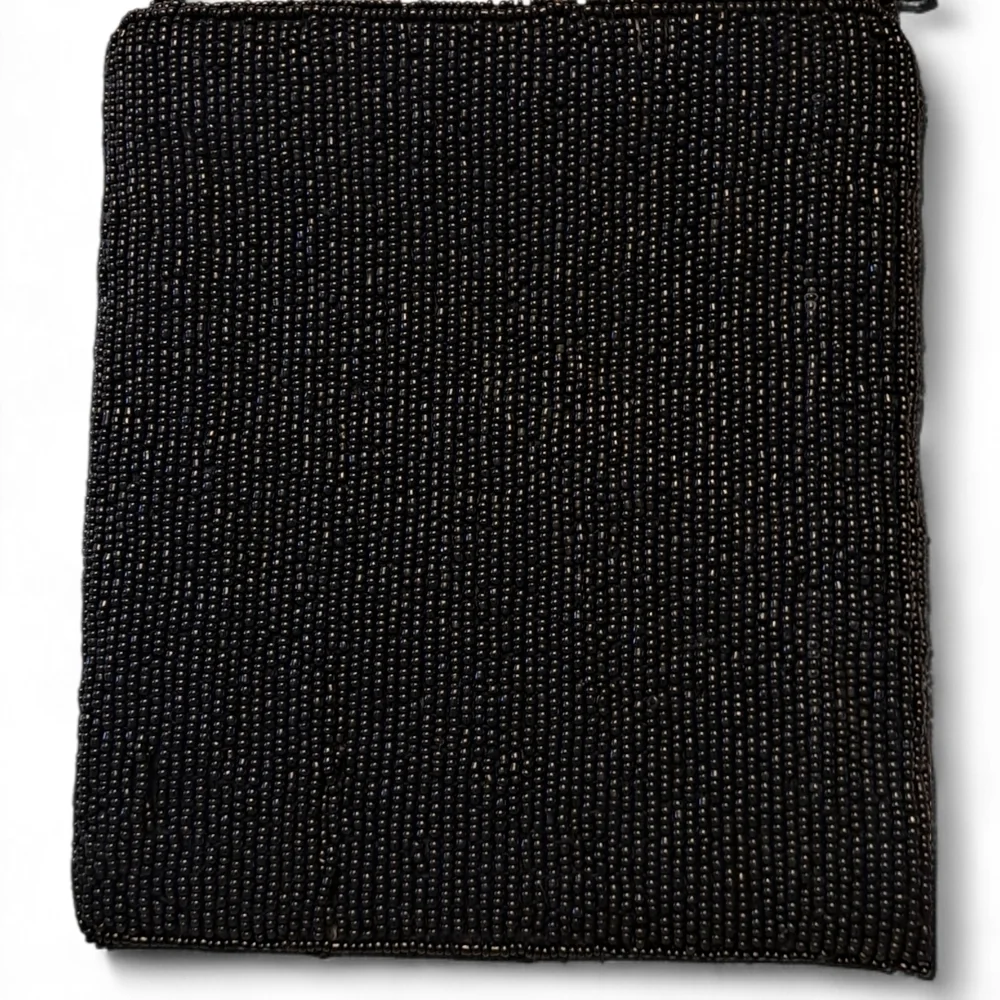 Vintage ERMO Beaded Parrot Crossbody Bag Black Embroidered